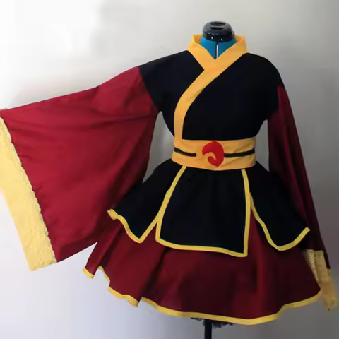 Custom Made Azula Fire Nation Cosplay Kimono Dress Game Ezio Auditor Puffy Skirt Kimono Women Japane