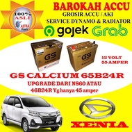 Aki Gs Astra Mobil Daihatsu Xenia Gs Calcium 65B24R , 55 Ah