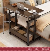 全城熱賣 - 可升降移動電腦桌（不帶鍵盤托-拉絲黑橡木）【尺寸：長80*寬40*高69-90cm】