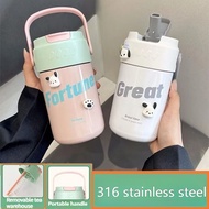 500ML Cute Tumbler 316 Thermos Water Bottle with Straw Portable Aquaflask Tumbler Kids Tumbler Kids 
