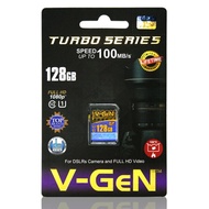 Memori kamera v-gen 128gb memory sd card camera 128 GB class 10 turbo vgen c10 original mmc sdhc v g