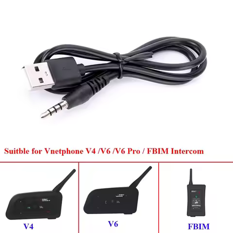 Helmet Intercom Accessories USB Charging Cable For EJEAS Vnetphone V4C V6C V6 V4 V6 Pro FBIM Motorcy