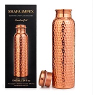 Ayurvedic Copper Water Bottle 34oz Handcrafted 100% Pure Copper Hammered Bottle for Drinking Leak Pr