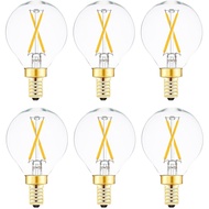 E12 Globe LED Bulb 25 Watt Equivalent Candelabra Base Round Bulb, G16.5 LED 2W Dimmable Warm White 2