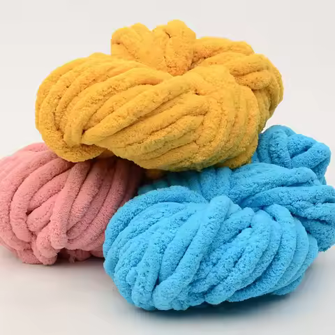 250g/Ball 2cm Chenille Yarns for Knitting and Crochet Blanket Cushion Chunky Thick Line Soft Warm Cr