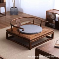 Solid Wood Retro Meditation Single Chair Plate Leg Tatami Elm Ring Chair Chinese Style Tata Chair Te