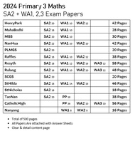 2024 Top schools Primary 3 SA2+WA12 (Year-End ) P3 Exam Paper with answer & stapled