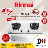 RINNAI RB-72S BUILT IN 2 HYPER BURNER GAS HOB / COOKING GAS HOB