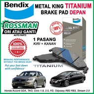 BENDIX Metal King Front Brake Pad Honda Accord SDA, TAO, Civic FD [DB1515]