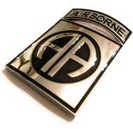 Shadow Six Romeo Military Army Chrome Metal Decal Auto Emblem (82nd Airborne)