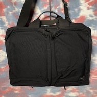 90% new porter tokyo 2way briefcase black 黑色尼龍兩用公事包 手抽/斜揹/側揹