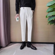 MY Double Side Adjuster Gurkha Pants Cutting Slim Fit Seluar Slack Lelaki Smart Casual High Waisted 