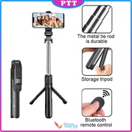 PTT Tripod Bluetooth Selfie Stick LED Flash With Fill Light Tripod Expandable Tongsis Youtuber Live 