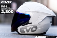 EVO RX-5 PEARL WHITE (NR BLUE IRIDIUM LENS) HALF FACE DUAL VISOR HELMET WITH FREE CLEAR LENS