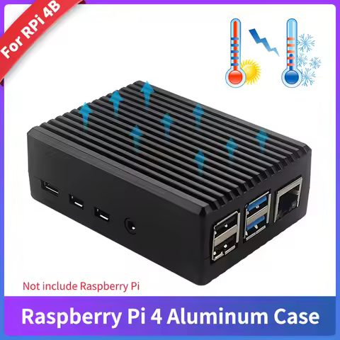 Raspberry Pi 4 Aluminum Alloy Case Metal Shell Passive Cooling Enlosure Case Black Gray Enlosure for