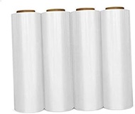 Shrink Wrap 4 Pack (4000FTX18", 25.2 LBS Total): Stretch Film Plastic Wrap - Industrial Strength Hand Stretch Wrap, 18"x 1,000 FT Per Roll, 80 Gauge Shrink Film/Pallet Wrap – Clear .4 Pack