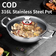 Stainless Steel Wok 32/34/36cm Honeycomb Wok Food-Grade General Non-Stick Wok Gas Induction Cooker.
