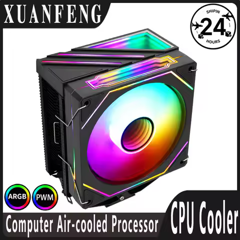 XUANFENG Efficient Cpu Cooler Black 120mm ARGB Fan 4/6 Heat Pipe Air-cooled Ventilator Compatible LG
