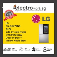 LG  GS-Q6472NS 647L  side-by-side-fridge  with InstaView  Door-in-Door™  in New Noble Steel