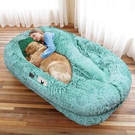 Human Dog Bed, 71''x45''x12'' Size Fits You and Pets, Washable Faux Fur Pet Bed for People Doze Off,
