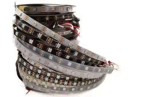 1m 2m 3m 4m 5m WS2812B WS2812 Led Strip,Individually Addressable Smart RGB Led Strip,Black/White PCB