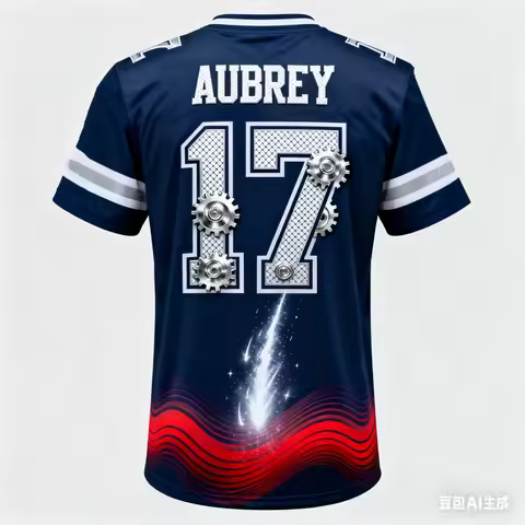 Mens Brandon Aubrey Special Edition Rugby Shirt #17 USA Football T-shirt Youth Kids Training Rugby B