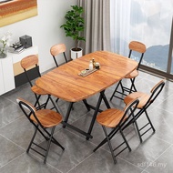 Rectangular Folding Table Table Chair Combination Household Long Table Small Apartment Simple Table 