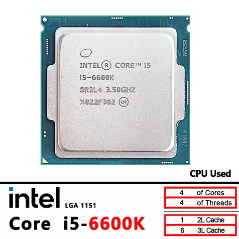 Intel Core i5 6600K i5-6600K 3.5 GHz Used Quad-Core Quad-Thread CPU Processor 6M 91W LGA 1151