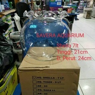 (GOJEK) 6,3l ROUND AQUARIUM - FLOWER GLASS JAR - DLX SHELLA - LOTTERY JAR