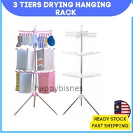 [HAOY Department Store] 𝓗𝓑 3 Tiers Foldable clothing drying rack ampaian penyidai baju Penyidai Pakaian Kecil baby clothes hanger
