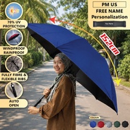 [Memoire Gift] FREE Custom Name Ready Stock | 152cm Half UV Protection Automatic Big Size Umbrella R