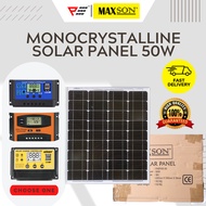 MAXSON Solar Panel 50W Solar System Solar Panel Set With Solar Controller Electric Fence Pagar Elektrik Pagar Kebun