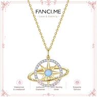 FANCIME "Stellar Promise" Opal October Birthstone Sterling Silver Necklace
