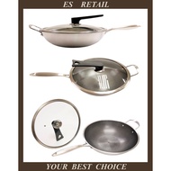 34cm stainless steel honeycomb wok, stainless steel wok, wok, kuali, kuali keluli tahan karat