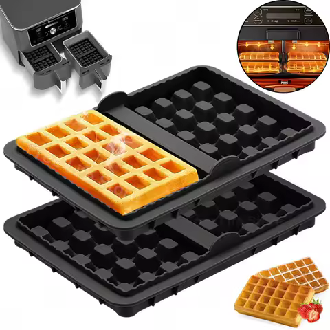 Air Fryer Waffle Molds for Ninja AF300EU AF400EU AF451EU SL400EU AF500DE Reusable Silicone Baking Li