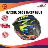 Helmet Gracshaw Gaizer G838 Razr Helmet Blue (READY STOCK) Helmet Open Face