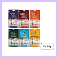 Reflex  Care+  Creamy Cat Treats (15g x 5 ) / Makanan Ringan Kucing Reflex