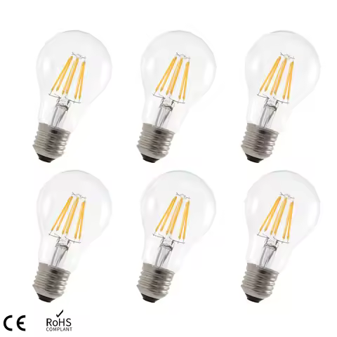 E27 A19 Led filament bulb clear glass edison 4W 8W A60 Natural white 4500K Light bulbs indoor home l