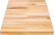 DuraSteel Solid Wood Table Top - 24 x 18 Butcher Block Countertop - Natural Maple Slab Wood Cutting