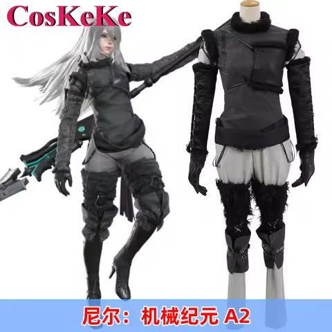 CosKeKe A2 Cosplay Anime Game NieR:Automata Costume Fashion Handsome Combat Uniform Comicon Hallowee