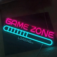 1 ชิ้น ป้ายไฟเนียนแบบ 'Game Zone Loading' ขนาด 16.93*6.14 นิ้ว ส่องสว่างอย่างยั่งยืน แขวนติดผนังง่าย