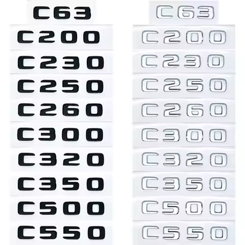 ABS Plastic C200 C200L C230 C250 Trunk Rear Logo Badge Emblem Sticker For Mercedes Benz C Class W201