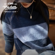 MADEN brand womens youth 2024 winter new Korean version American color blocking imitation mink fur s