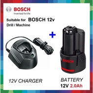 BOSCH 12v 2.0Ah Battery & Charger ORIGINAL Bateri & Pengecas BOSCH asli