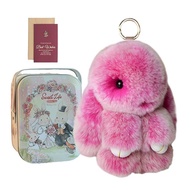 Fluffy Bunny Trinket Key Chain Charm Fur Cute Fluffy Bunny Keychain Real Fur Key Chain Bag Toy Plush