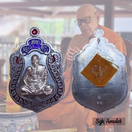 泰国🇹🇭佛牌 【龙婆碰自身法相｜Rian Sema Lp Pong｜锡制纯银盖】Roon Metta Baramee Lp Pong Wat Jaeng 2562 Thailand Amulet Ta