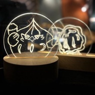 客製小夜燈 手工電雕刻單一線條無著色 附USB充電線不包含插頭