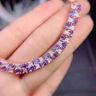 🌹粒粒精挑高淨度高品質裸石   
👑天然坦桑石925 純銀鍍玫瑰金手鏈 
👑Natural Tanzanite 925 Silver with Rose Gold plated Bracelet