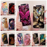 For Samsung Galaxy A80 Case SM-A805F Stylish Butterfly Tree Painted Cover Soft Silicone Case For Sam