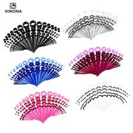 [SONONIA] 50pcs Stretching Kit Ear Taper Plugs 14G-00G Ear Tunnels Set Mixed Size